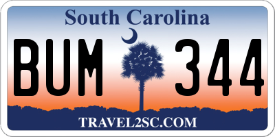 SC license plate BUM344