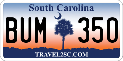 SC license plate BUM350