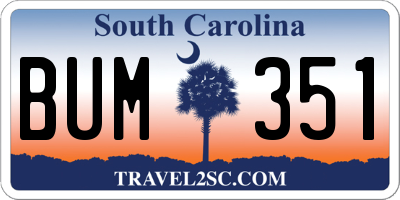 SC license plate BUM351