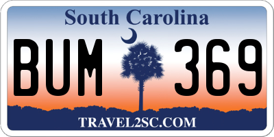 SC license plate BUM369