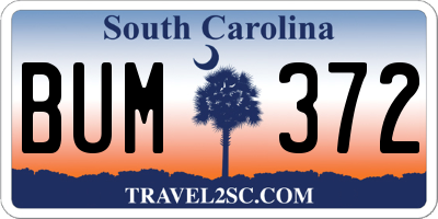 SC license plate BUM372