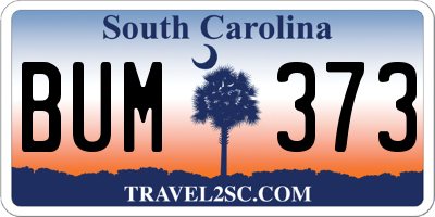 SC license plate BUM373
