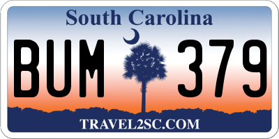 SC license plate BUM379
