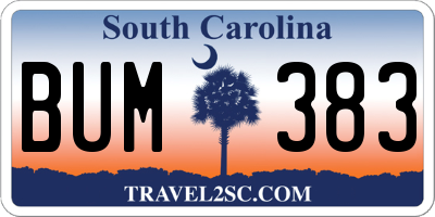 SC license plate BUM383