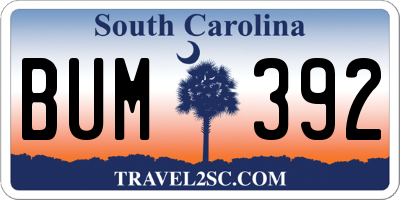 SC license plate BUM392