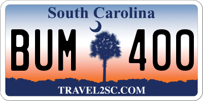 SC license plate BUM400
