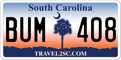 SC license plate BUM408