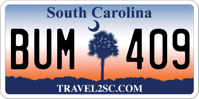SC license plate BUM409