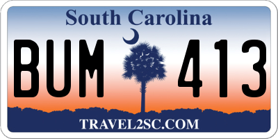 SC license plate BUM413