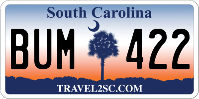 SC license plate BUM422