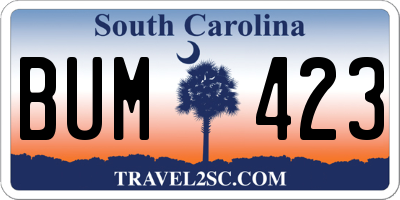 SC license plate BUM423