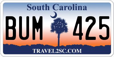 SC license plate BUM425