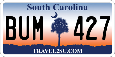 SC license plate BUM427