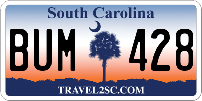 SC license plate BUM428