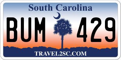 SC license plate BUM429