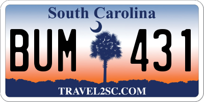 SC license plate BUM431