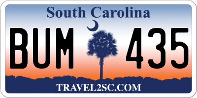 SC license plate BUM435