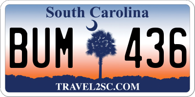 SC license plate BUM436