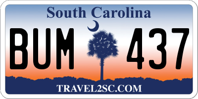 SC license plate BUM437