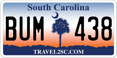 SC license plate BUM438