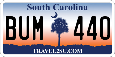 SC license plate BUM440