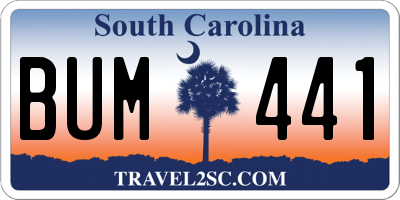 SC license plate BUM441