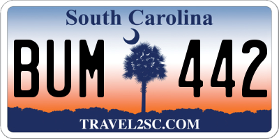 SC license plate BUM442