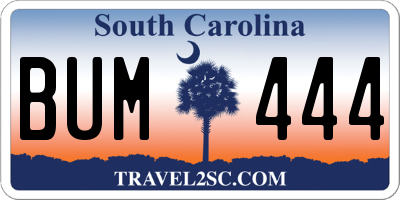 SC license plate BUM444