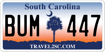 SC license plate BUM447