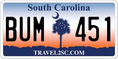 SC license plate BUM451