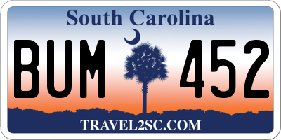 SC license plate BUM452