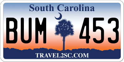 SC license plate BUM453