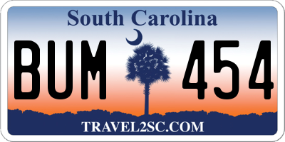 SC license plate BUM454