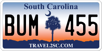 SC license plate BUM455