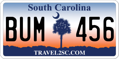 SC license plate BUM456