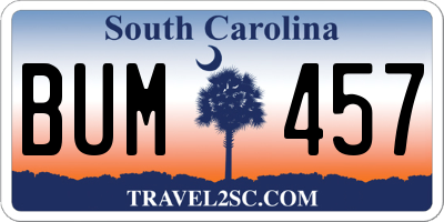 SC license plate BUM457
