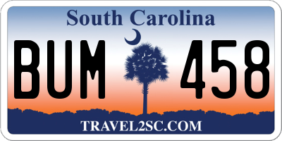 SC license plate BUM458
