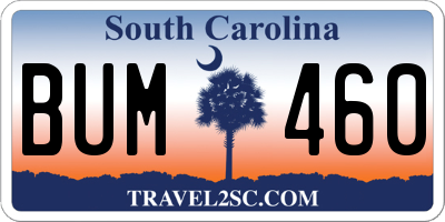 SC license plate BUM460