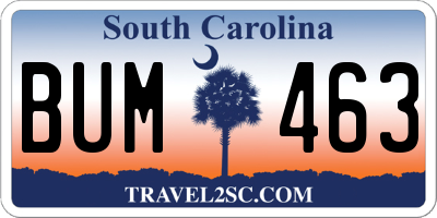 SC license plate BUM463