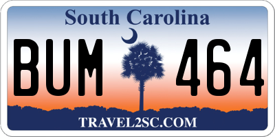 SC license plate BUM464