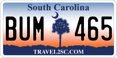 SC license plate BUM465