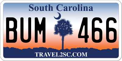 SC license plate BUM466