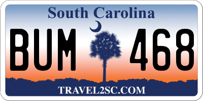 SC license plate BUM468