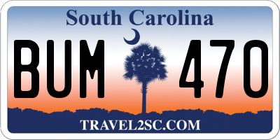 SC license plate BUM470