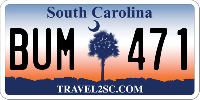 SC license plate BUM471
