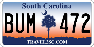 SC license plate BUM472