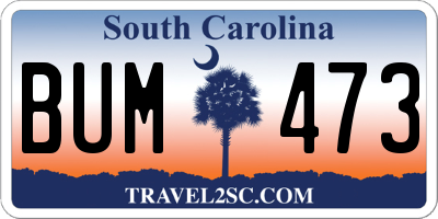 SC license plate BUM473