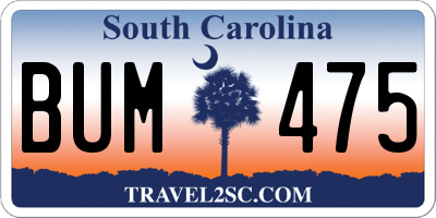 SC license plate BUM475