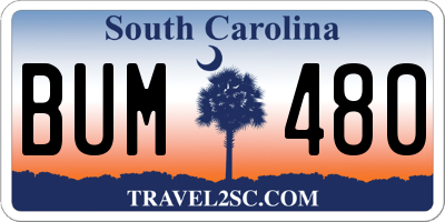 SC license plate BUM480