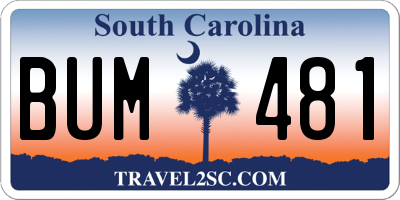 SC license plate BUM481